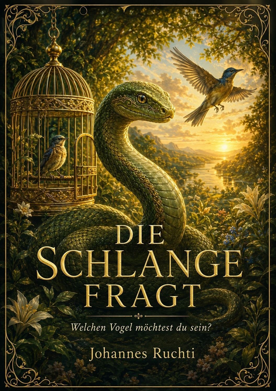 Buchcover: Die Schlange fragt – Welchen Vogel möchtest du sein? von Johannes Ruchti